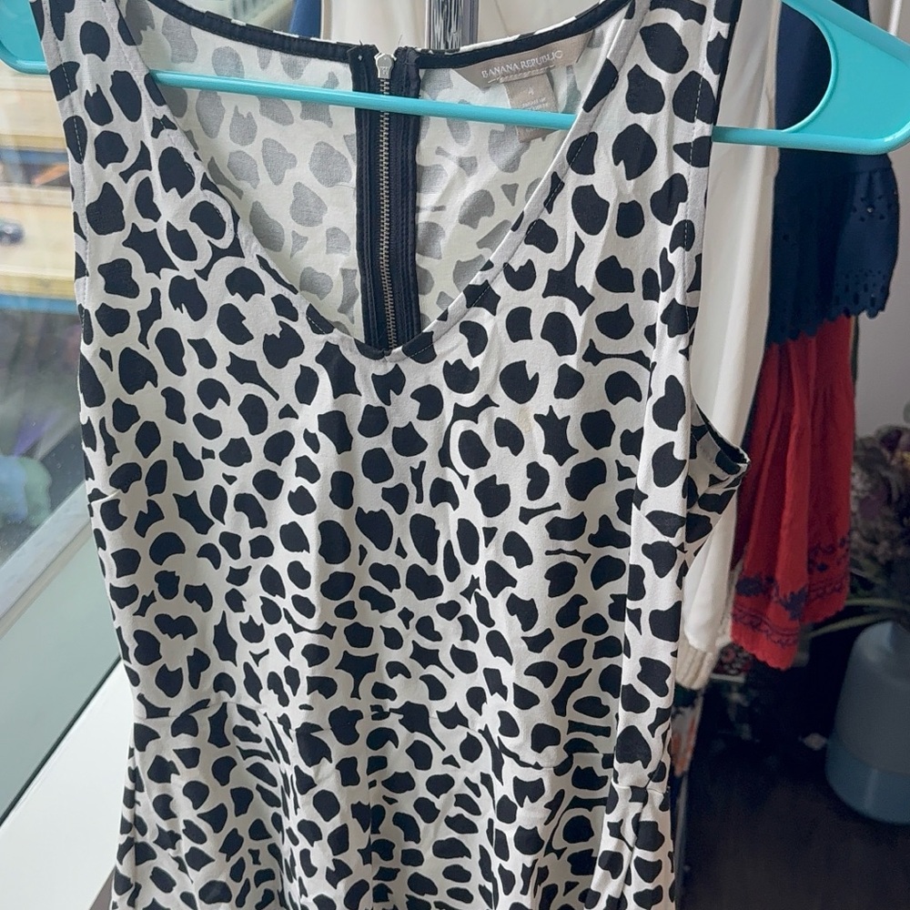 Black and White Print Peplum Top